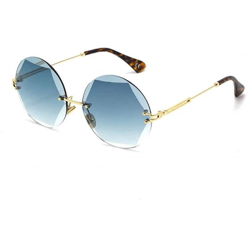 Aviator Hexagon-cut sunglasses - frameless marine sunglasses - fashion UV protection - A - CF18SGTMDTC $72.19