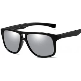 Aviator Fashion Square Sunglasses Men Driving Sun Glasses For Men Brand Sand Black - Silver - C718Y3O0YRQ $12.09