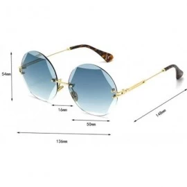 Aviator Hexagon-cut sunglasses - frameless marine sunglasses - fashion UV protection - A - CF18SGTMDTC $72.19