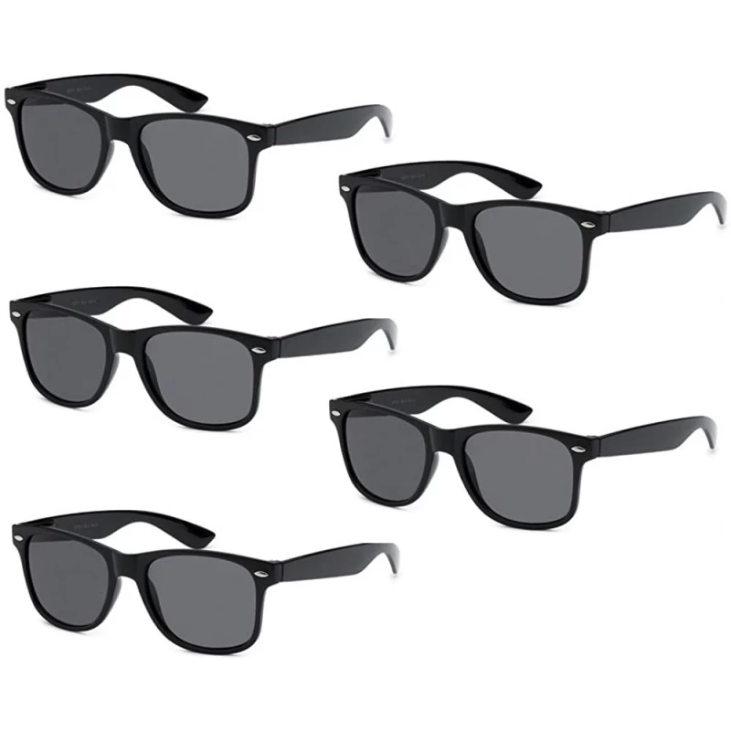 Wayfarer 5-PACK Black Frame Smoke Lens Vintage Sunglasses - C312NRKOB11 $21.67