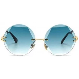 Aviator Hexagon-cut sunglasses - frameless marine sunglasses - fashion UV protection - A - CF18SGTMDTC $72.19