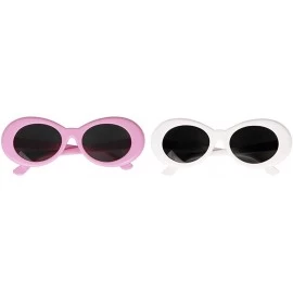 Oval 2 Retro Clout Goggles Glasses Oval Mod Thick Frame Kurt Cobain Sunglasses - C418Y3G6EC5 $10.11