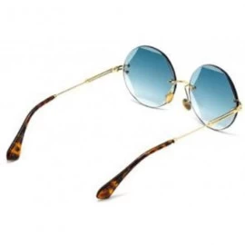 Aviator Hexagon-cut sunglasses - frameless marine sunglasses - fashion UV protection - A - CF18SGTMDTC $72.19