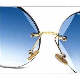 Aviator Hexagon-cut sunglasses - frameless marine sunglasses - fashion UV protection - A - CF18SGTMDTC $72.19