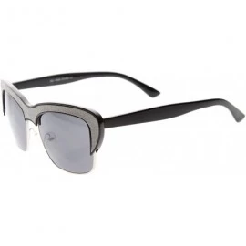 Semi-rimless Womens Semi-Rimless Sunglasses With UV400 Protected Composite Lens - Black-grey / Smoke - CF12IGK248X $9.90