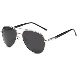 Aviator Mens Premium Classic Military Style Full Mirrored Aviator Sunglasses - Silver - CY12FINYCWR $29.24