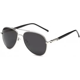 Aviator Mens Premium Classic Military Style Full Mirrored Aviator Sunglasses - Silver - CY12FINYCWR $11.27