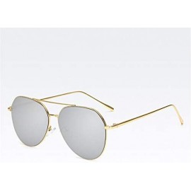 Sport Oversized Aviator Sunglasses Mirrored Flat Lens for Men Women UV400 Y3980 - Silver - C918QADYSIZ $9.12