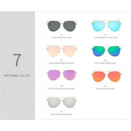 Sport Oversized Aviator Sunglasses Mirrored Flat Lens for Men Women UV400 Y3980 - Silver - C918QADYSIZ $9.12