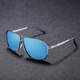 Aviator Men's casual business sunglasses - polarized large frame - lightweight sunglasses - B - CI18RXAN6AR $58.50