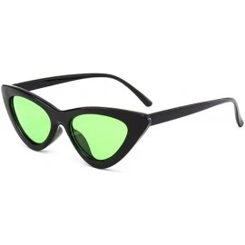 Goggle Female Sunglasses Outdoor Glasses Cat Eye Sunglasses for Women Goggles Plastic Frame - Black-green - C518D5XQ23C $19.64