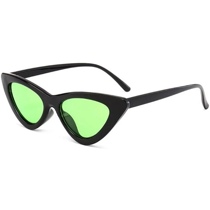 Goggle Female Sunglasses Outdoor Glasses Cat Eye Sunglasses for Women Goggles Plastic Frame - Black-green - C518D5XQ23C $12.76