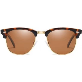 Square Sunglasses Polarized Antiglare Anti ultraviolet Travelling - Tan - CA18WT5G9TX $43.26
