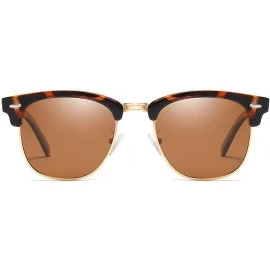 Square Sunglasses Polarized Antiglare Anti ultraviolet Travelling - Tan - CA18WT5G9TX $21.34