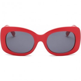 Square Women Retro Vintage Fashion Square Oversized Sunglasses - Red - C218I627034 $12.22