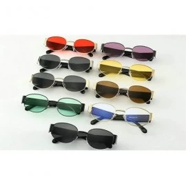 Oval Punk style Fashion Lady Brand Designer Oval Small Frame Sunglasses Vintage men Sun glasses UV400 - C718S883GOK $11.88