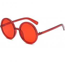 Round Women Retro Vintage Circle Round Oversized Sunglasses - Red - CI18I6SCC79 $18.76