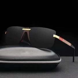 Goggle Fashion Men's Frameless Polarized Sunglasses Classic Pilot Goggles Y4909 C1BOX - Y4909 C1box - C818XE9OT95 $18.00