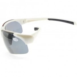 Wrap Bifocal Sunglasses with Wrap-Around Sport Design Half Frame for Men and Women - White - CJ18C3KH9EZ $16.08