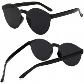 Round Unisex Fashion Candy Colors Round Outdoor Sunglasses Sunglasses - Black - C2199XQ973A $18.39