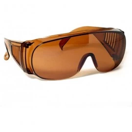 Oval M3 Fit Over Prescription Rx No Blind-spot Driver Day & Night Wrap Around Sun Glasses - Copper Tone - CC11U0Y3BDB $22.25
