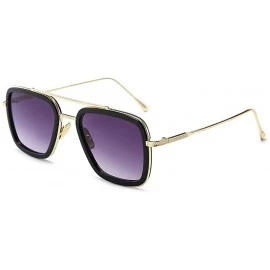 Square Tony Stark Sunglasses - Square Shaped Sunglasses with Metal Frame and AC Lense - CG18WC0K8IT $14.14