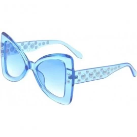 Oversized Women's Oversize Large Bow Tie Shape Tinted Lens Butterfly Sunglasses - Blue - CL1898YI9RT $19.23