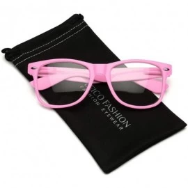 Oversized Iconic Square Non-Prescription Clear Lens Retro Fashion Nerd Glasses Men Women - Baby Pink - CH195I29WEA $19.13