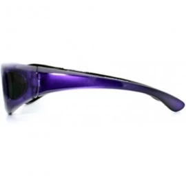 Rectangular 2 Women's Polarized Fit Over Oval Sunglasses Wear Over Eyeglasses - Red / Purple - CG12KLY6XMF $23.32