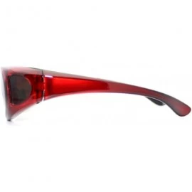 Rectangular 2 Women's Polarized Fit Over Oval Sunglasses Wear Over Eyeglasses - Red / Purple - CG12KLY6XMF $23.32