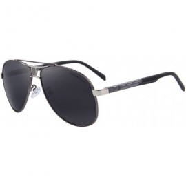 Oversized HD Polarized Aluminum Sunglasses Luxury Shades Shield Series S8086 - Gray - CF12ILSGYQD $23.12