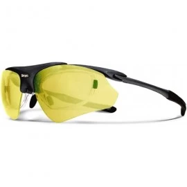 Sport Delta Navy Blue Running Sunglasses with ZEISS P2140 Yellow Tri-flection Lenses - C318KN6UEC7 $15.69