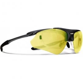 Sport Delta Navy Blue Running Sunglasses with ZEISS P2140 Yellow Tri-flection Lenses - C318KN6UEC7 $15.69