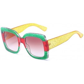 Goggle Oversized Square Sunglasses Women Multi Tinted Frame Fashion Eyewear - C6 - CD18D9I2YCY $21.61