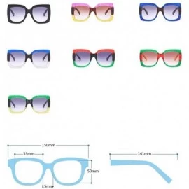 Goggle Oversized Square Sunglasses Women Multi Tinted Frame Fashion Eyewear - C6 - CD18D9I2YCY $8.54