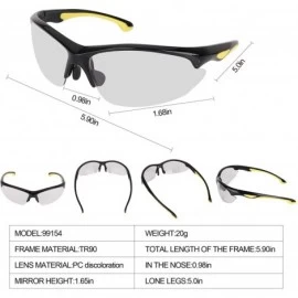 Goggle Sports Sunglasses for Men-UV400 Photochromic Lens Transition Glasses-Unbreakable and Flexible TR90 Frame - Black - CI1...