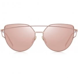 Square Fashion Women Cat Eye Sunglasses Coating Mirror Lens Sun glasses UV400 S7882 - Pink - CL12FYY9W9X $24.21