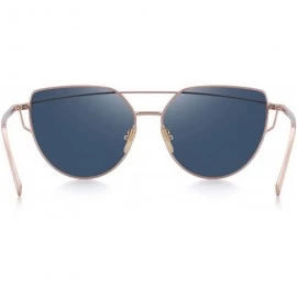 Square Fashion Women Cat Eye Sunglasses Coating Mirror Lens Sun glasses UV400 S7882 - Pink - CL12FYY9W9X $24.21