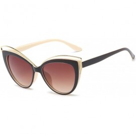 Wrap Retro Fashion Sunglasses Non-Polarized Personality Anti-UV Eyewear Casual Sunglasses - Beige - CC18A4Z7S0R $22.10
