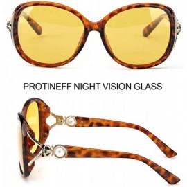 Goggle Oversized Glasses Anti Glare Nighttime - Tortoise Frame/ Yellow Lens Oversized Night-vision Glasses (Style 5) - CN196U...