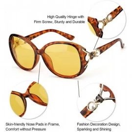 Goggle Oversized Glasses Anti Glare Nighttime - Tortoise Frame/ Yellow Lens Oversized Night-vision Glasses (Style 5) - CN196U...