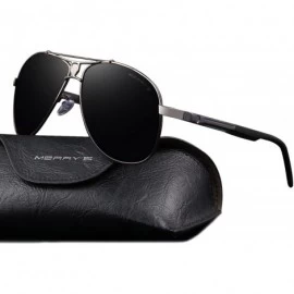 Oversized HD Polarized Aluminum Sunglasses Luxury Shades Shield Series S8086 - Gray - CF12ILSGYQD $20.83