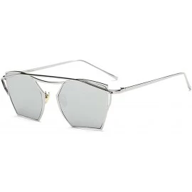 Aviator Colorful lady sunglasses ladies driving glasses - Silver Color - CV183Y7N6OY $28.84