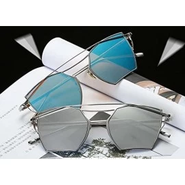 Aviator Colorful lady sunglasses ladies driving glasses - Silver Color - CV183Y7N6OY $28.84