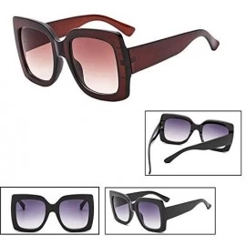 Round Vintage Large Frame Square Sunglasses Goggles for Women Men Retro Sun Glasses UV Protection - Style2 - CA18RNCXWX6 $7.29