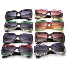 Round Vintage Large Frame Square Sunglasses Goggles for Women Men Retro Sun Glasses UV Protection - Style2 - CA18RNCXWX6 $7.29