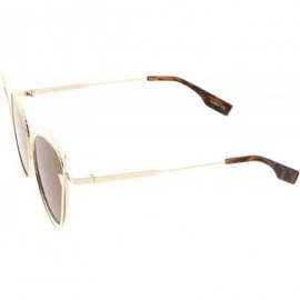 Cat Eye Oversize Metal Cutout Frame Arrow Accent Flat Lens Cat Eye Sunglasses 57mm - Gold-gold / Brown - CB12NRWQ5DD $7.94