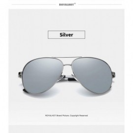 Aviator Driving Aviator Sunglasses for Men Polarized 100% UV 400 protection Al-Mg Metal Frame 900p64 - Silver - CF18X6XTTD7 $...