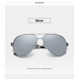 Aviator Driving Aviator Sunglasses for Men Polarized 100% UV 400 protection Al-Mg Metal Frame 900p64 - Silver - CF18X6XTTD7 $...