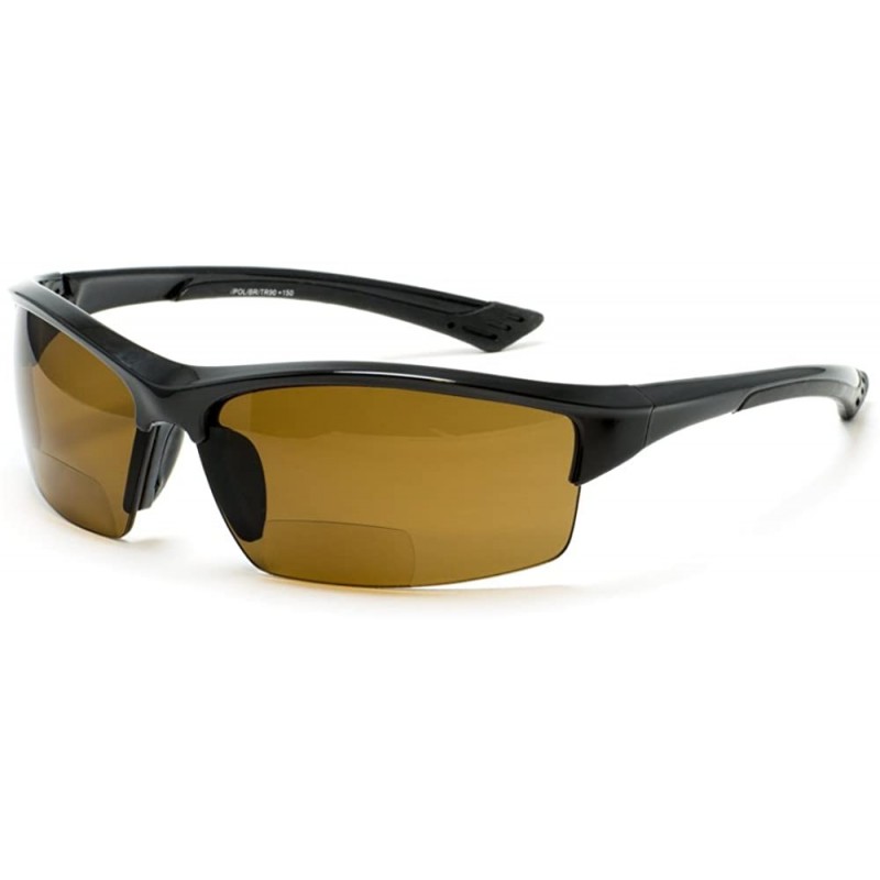 Sport Polarized Bifocal Reading Sunglasses Sport Men and Women (Strength +1.50) - Black Frame / Brown Lens - CD18CY54DDZ $38.34
